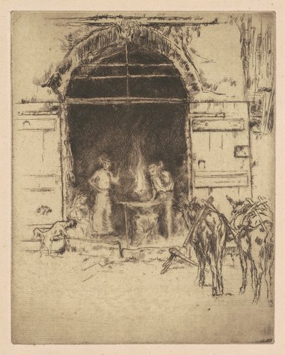 Flaming Forge by James Abbott McNeill Whistler
