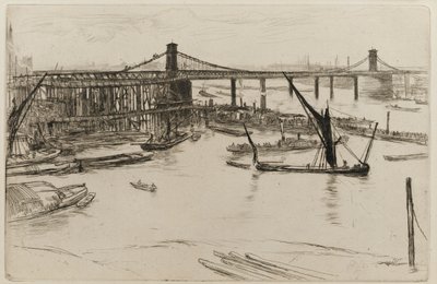 Old Hungerford Bridge by James Abbott McNeill Whistler