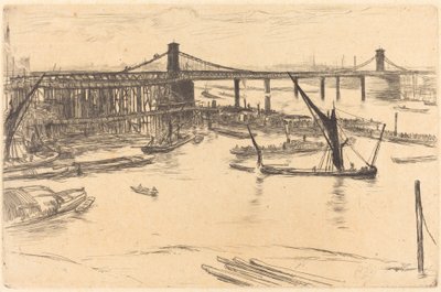 Old Hungerford Bridge by James Abbott McNeill Whistler