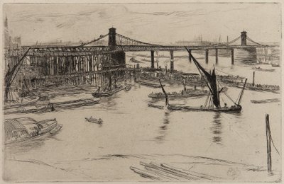 Old Hungerford Bridge by James Abbott McNeill Whistler