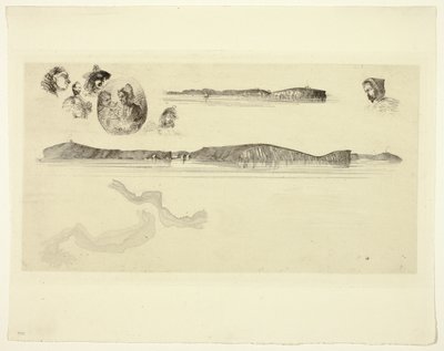 Sketches on the Coast Survey Plate by James Abbott McNeill Whistler