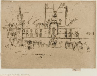 The Market, Bruges by James Abbott McNeill Whistler