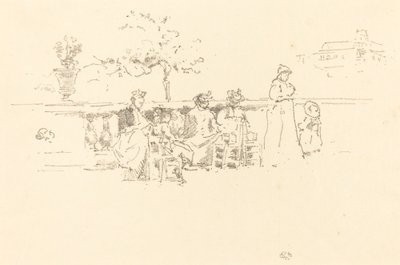 The Terrace, Luxembourg by James Abbott McNeill Whistler