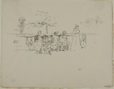 The Terrace, Luxembourg by James Abbott McNeill Whistler