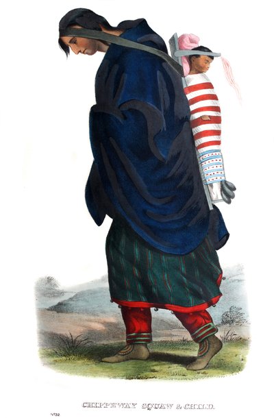 Chippeway (Ojibwe) Woman and Child by James Otto Lewis