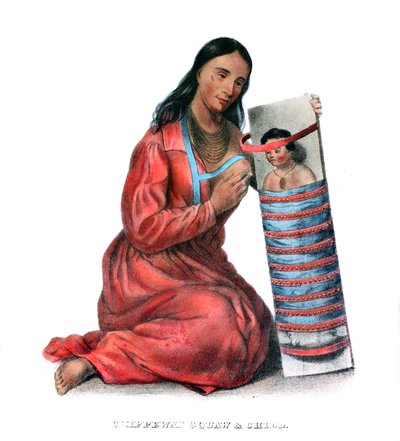 Chippeway (Ojibwe) Woman and Child by James Otto Lewis
