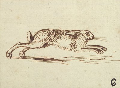 A Hare Running, With Ears Laid Back by James Seymour