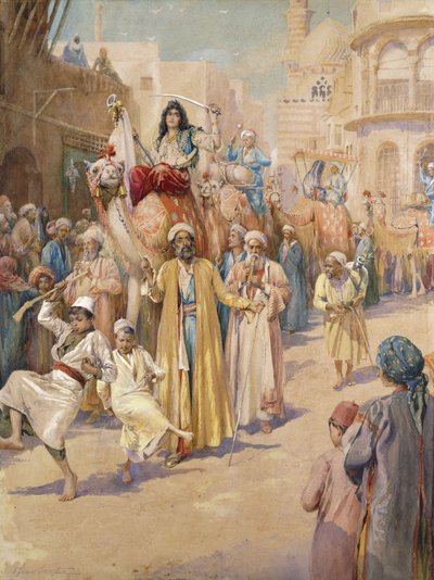 An Arab Wedding Procession Through Cairo by James Shaw Crompton