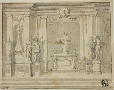 Inner Portico with Statues by James Thornhill