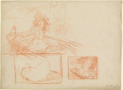 Pensive Girl Adrift in a Boat by James Tissot