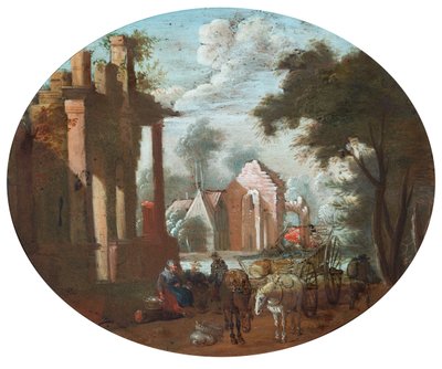 Ruined castle by Jan (follower of) Brueghel