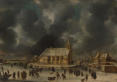 Skating at Sloten, Near Amsterdam by Jan Abrahamsz. Beerstraten