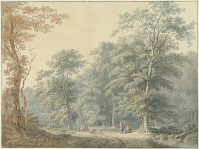 Forest Scene with Classicist Staffage by Jan Apeldoorn