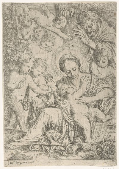 The Holy Family with Angels by Jan Baptist Herregouts