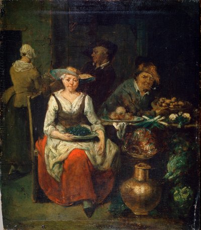 At a Greengrocer by Jan Baptist Lambrechts