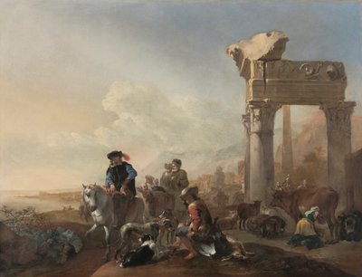 Hunters Near Ruins, 1648 by Jan Baptist Weenix