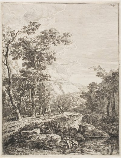 Upright Italian Landscapes: Woman on a Mule by Jan Both