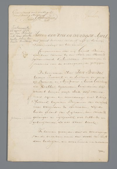 Testaments of Brandes by Jan Brandes
