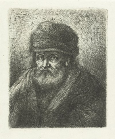 Old Man with Beard and Cap by Jan Chalon