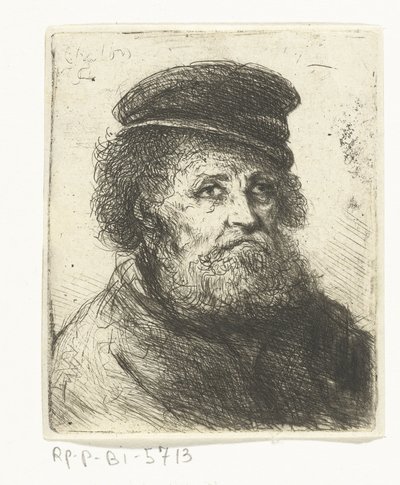 Old Man with Beard and Cap by Jan Chalon