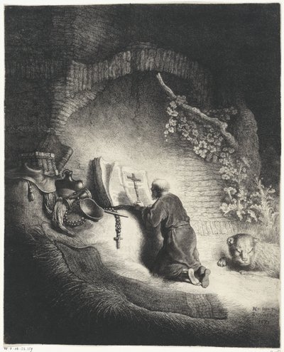 Saint Jerome in Prayer by Jan Gillisz. van Vliet