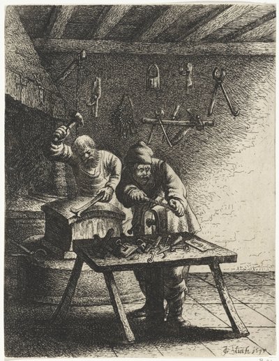 Locksmiths (Occupations) by Jan Gillisz. van Vliet