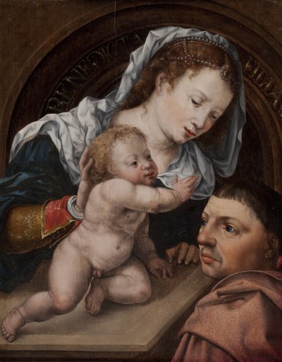 Mary with Child Jesus and Donor of the Painting by Jan Gossaert