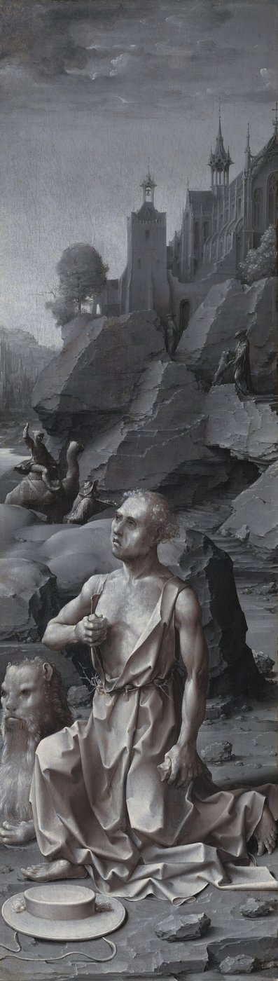 Saint Jerome Penitent (right panel) by Jan Gossaert