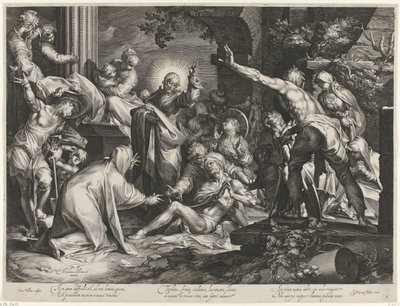 Raising of Lazarus by Jan Harmensz. Muller