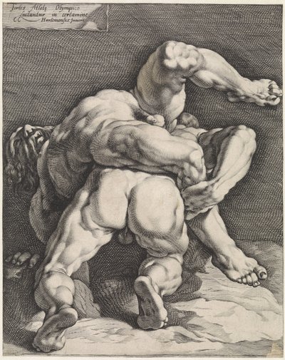 Two Wrestlers by Jan Harmensz. Muller