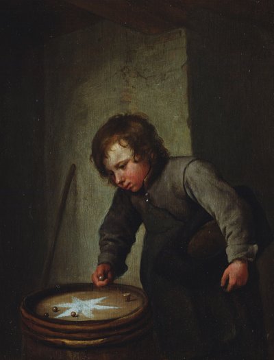 Boy Playing with Marbles by Jan Havickszoon Steen