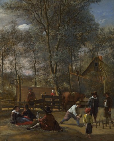 Skittle Players Outside an Inn by Jan Havickszoon Steen