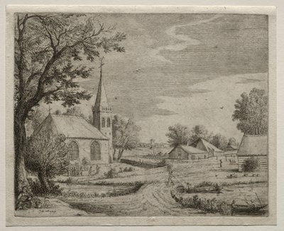 Village Church by Jan Josephsz van Goyen