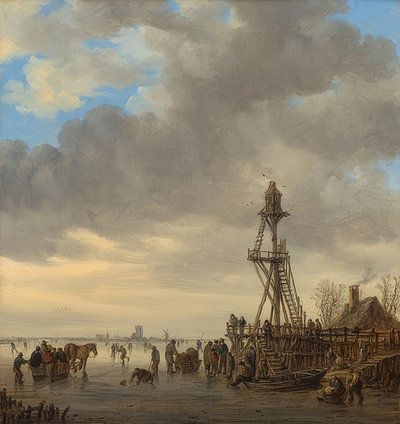 Winter Landscape with Observation Tower by Jan Josephsz van Goyen