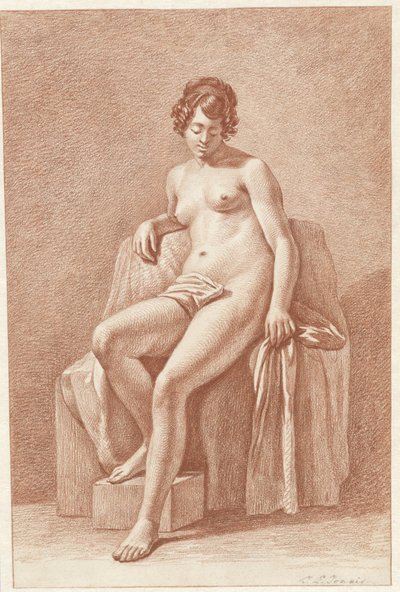 Seated Female Nude by Jan Lodewijk Jonxis