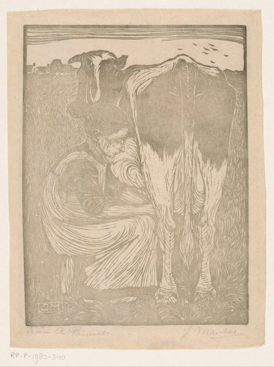 Milkmaid by Jan Mankes (signed by artist)