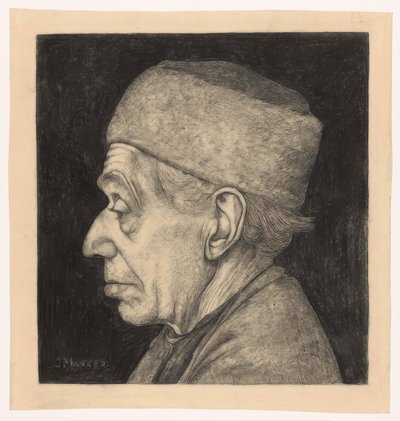 Douwe, in Profile Facing Left by Jan Mankes