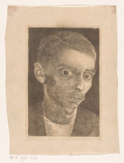 Self-Portrait with Mustache by Jan Mankes