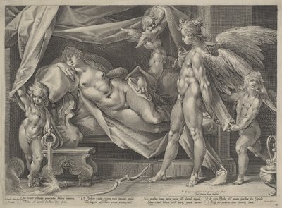 Cupid and Psyche by Jan Muller, after Bartholomaeus Spranger