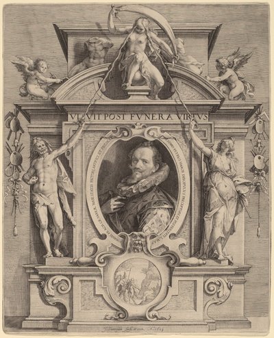 Hans van Aachen by Jan Pietersz Saenredam after Pieter Isaacz