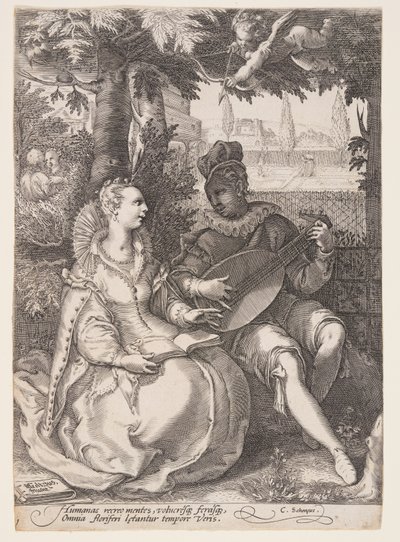 Spring (Music-Making Couple), from The Four Seasons by Jan Saenredam