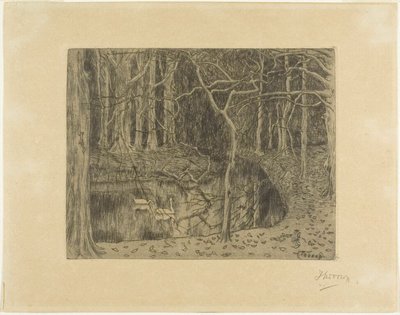 Woodland with a Pond and Swans by Jan Toorop