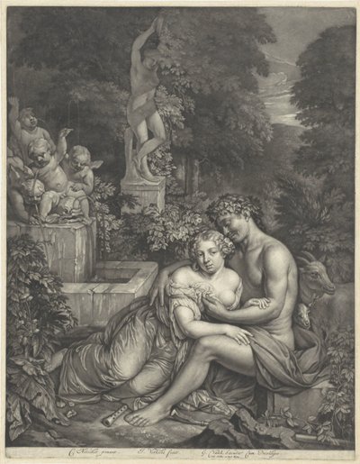 Vertumnus and Pomona by Jan Verkolje (I)