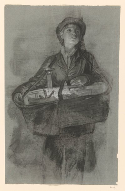 Standing Boy with Basket by Jan Veth