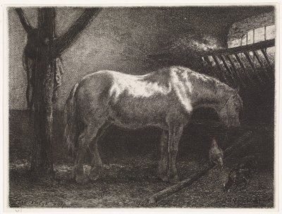 Horse in Stable by Johannes Martinus Vrolijk