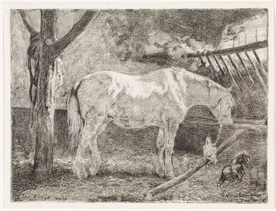 Horse in Stable by Johannes Martinus Vrolijk
