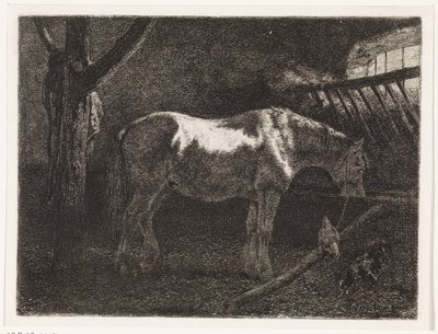 Horse in Stable by Johannes Martinus Vrolijk