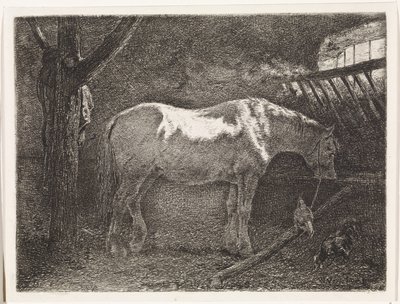 Horse in Stable by Johannes Martinus Vrolijk