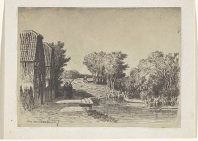 Two Houses by the Water by Jan Weissenbruch