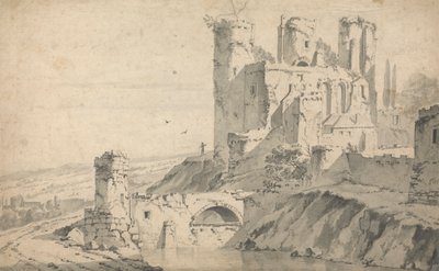 Ruined Castle on a River by Jan Wyck